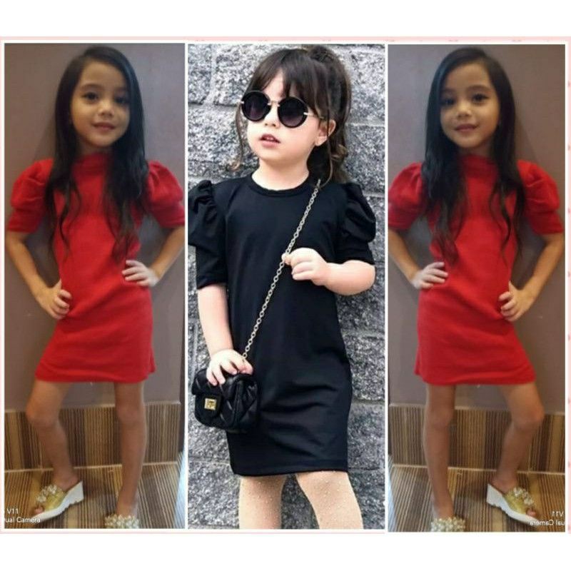 Dress Rajut Anak 2-4 Tahun Lengan Balon