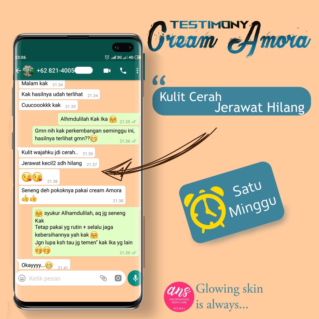 Amora Skincare Paket Pemutih Wajah Glowing Acne Kusam ASC-6