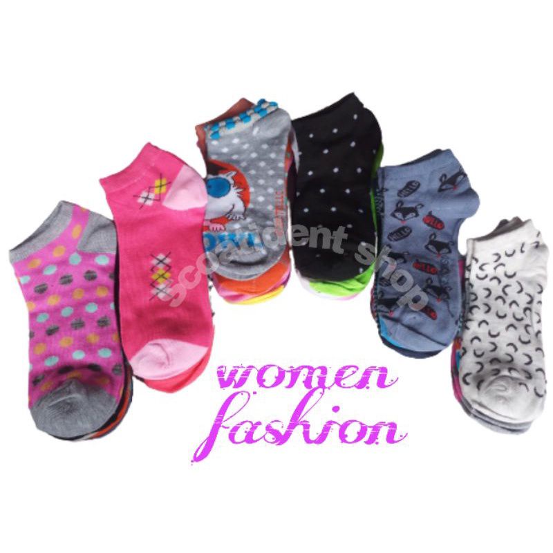 Kaos kaki pendek semata kaki motif wanita(random) 3 PASANG