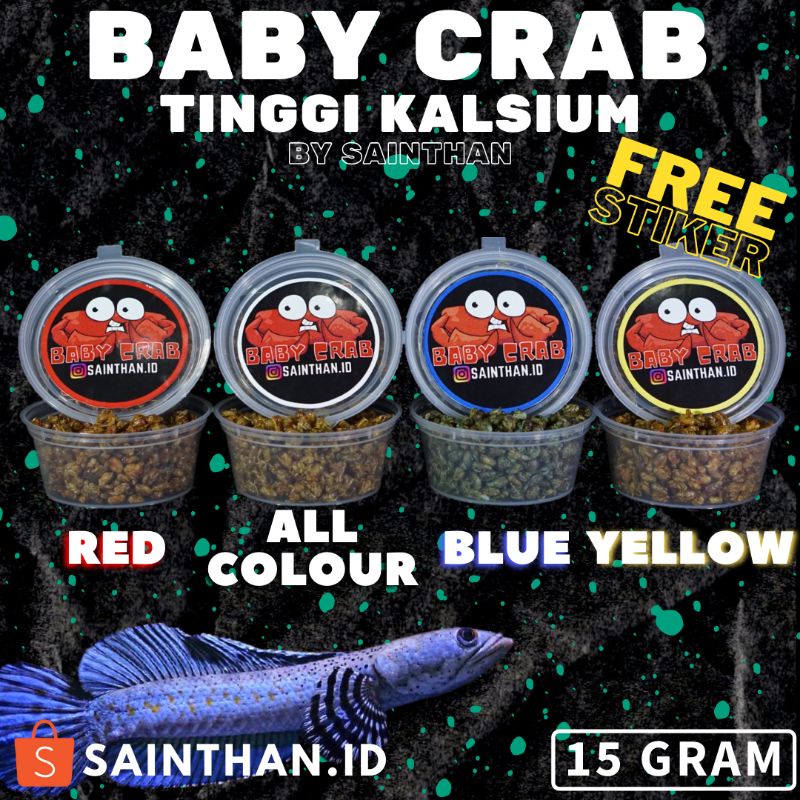 Baby Crab (Tinggi Kalsium) Untuk Channa, Louhan, Oscar, Arwana, Peacock Bass