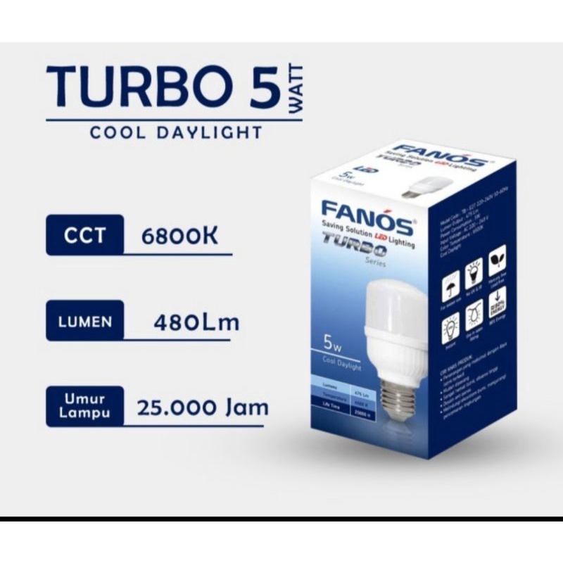 lampu fanos LED turbo 5 watt