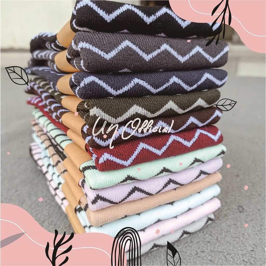 Kaos Kaki Jempol Motif Zigzag / Kaos Kaki Muslimah / Kaos Kaki Wanita