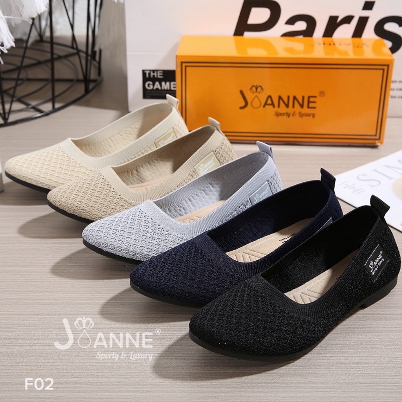 RESTOCK! [ORIGINAL] JOANNE FlyKnit Flat Shoes Sepatu Wanita #F02