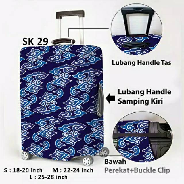 NC- SARUNG Koper Luggage Cover Murah Motif Batik
