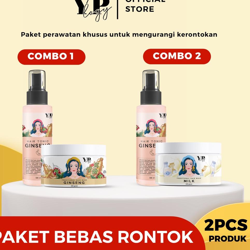 $☭₨ YPLOGY Paket Rambut Rontok 1 Hair mask dan 1 Hair Tonic COD
