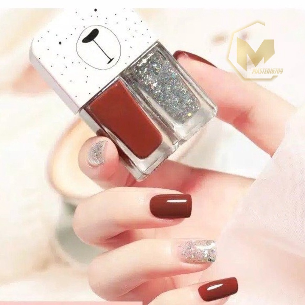 2IN1 kutek cat kuku Korea Lucu 2 Warna Gel Nail polish MA2797
