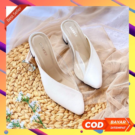 【10.10】 Hils Wanita Hills Hells Haihils Haihil Sepatu Hak Pesta I Qv50 Sarmer - Carmell Heels White