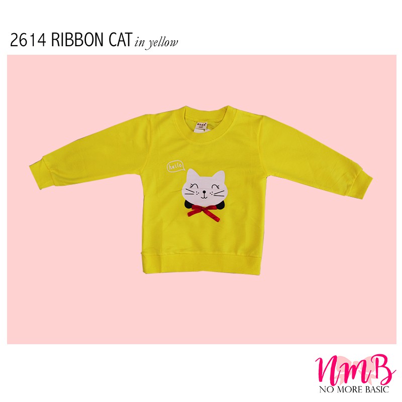 Kids Sweater 2614 Ribbon Cat -  Baju Lengan Panjang Anak