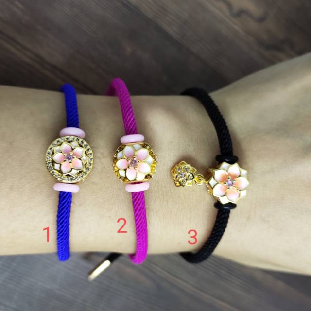 Fifi Fashion Gelang Tali Charm Liontin Mainan Pandora(1-6)Bisa Request Tali dan Mainannya 12#