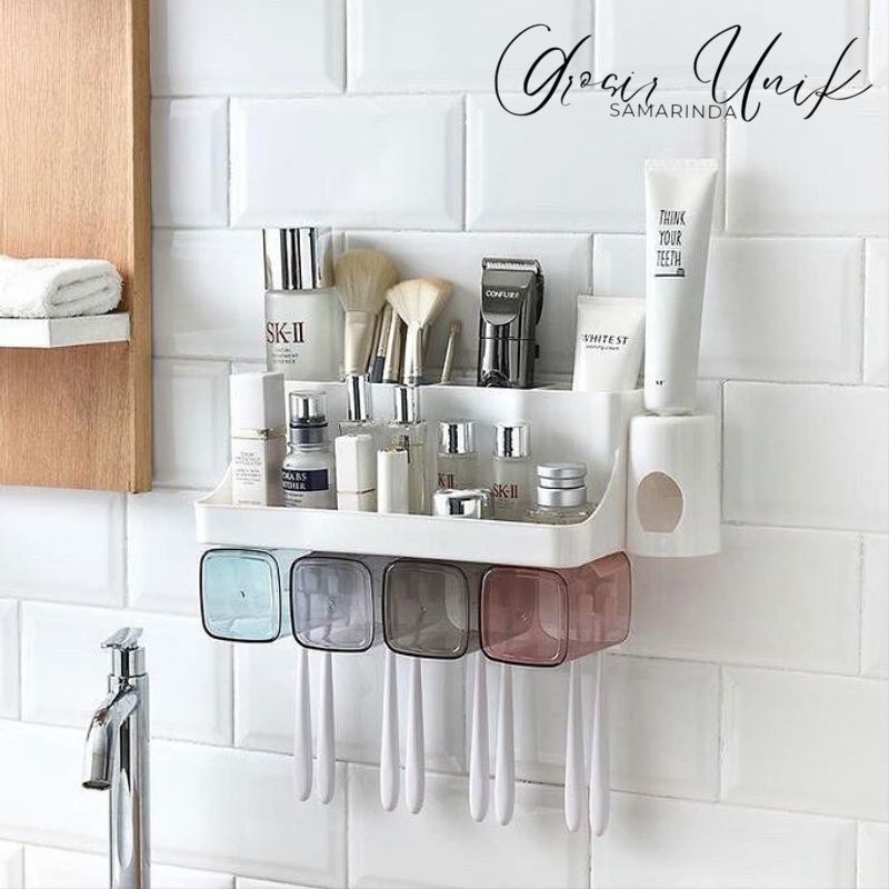 RAK KAMAR MANDI TEMPEL 4 CUP | RAK PLASTIK KAMAR MANDI 2 CUP | RAK TEMPEL KAMAR MANDI PLASTIK