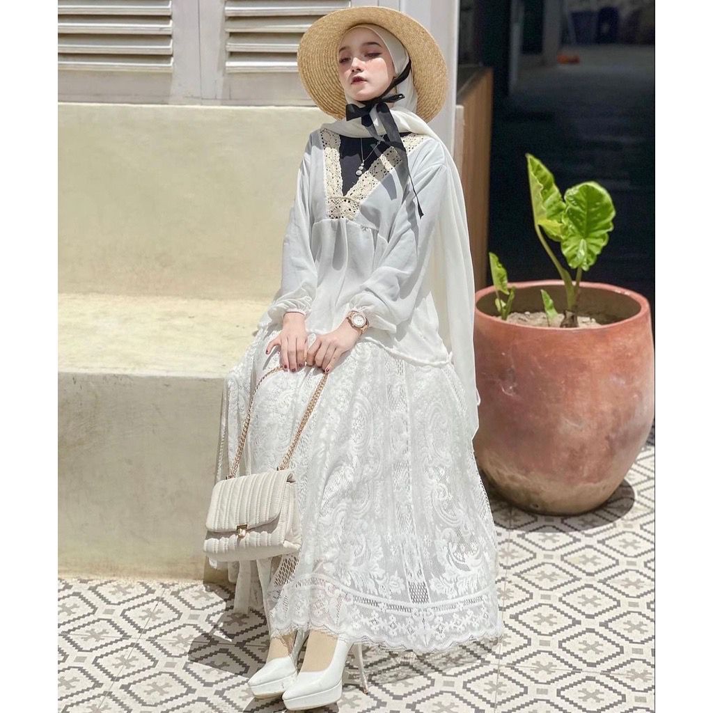 Yoona Blouse Renda Haruka Blouse Yoona nadin Blouse Renda Premium High Quality Hits Ootd Selebgram Fashion Grosir Pusatgrosir_solo