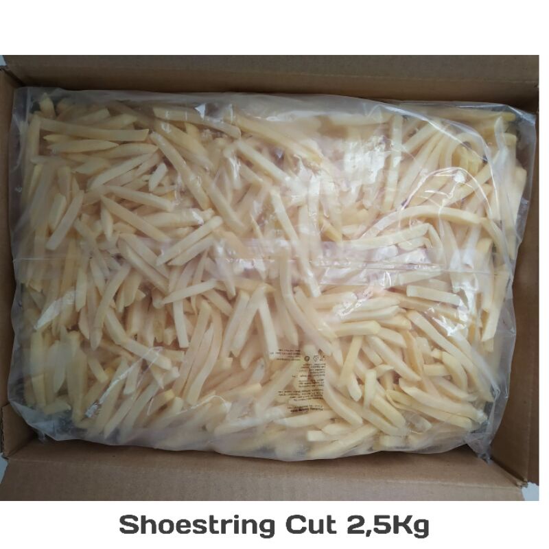 

Kentang Goreng Shoestring Import Kemasan 2,5Kg Polos (French Fries)