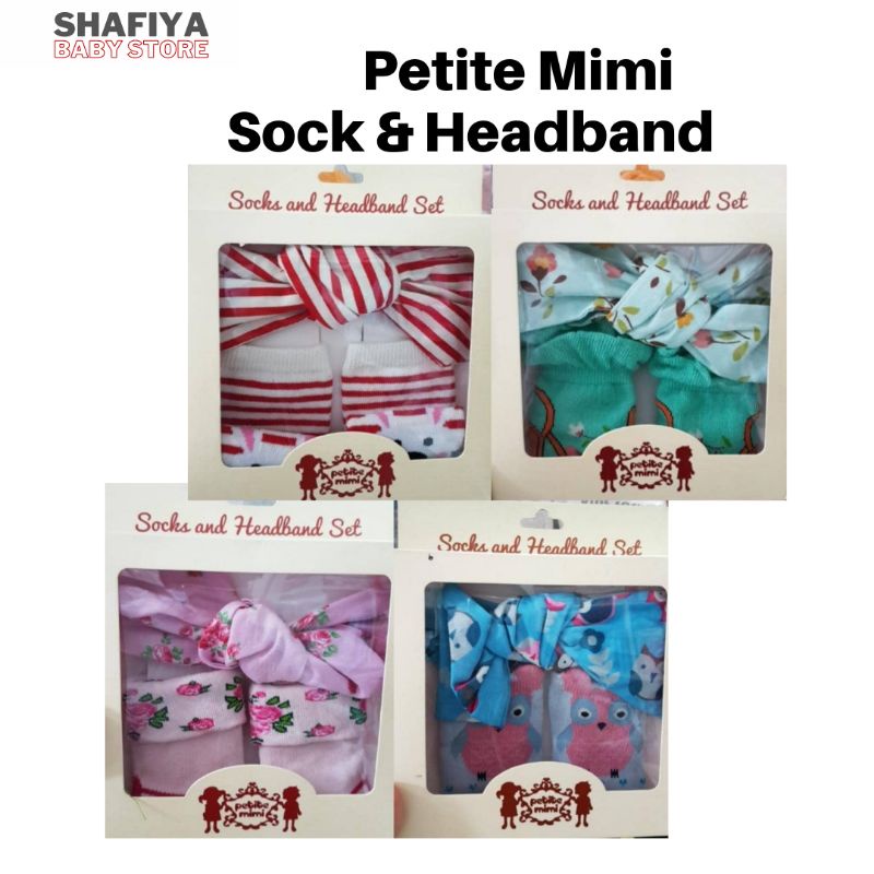 Petite Mimi Baby Socks and Headband Kaos Kaki Bayi Bando Set