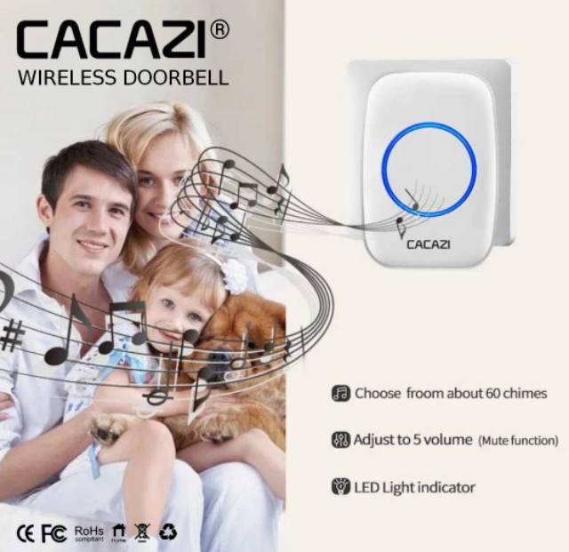 Bel Pintu Rumah Wireless Tahan Air Door Bell Wireless CACAZI Original