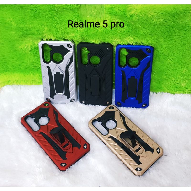 Hard Case Phantom Realme 5 Pro Stand Iron Transformers Hard Case Robot