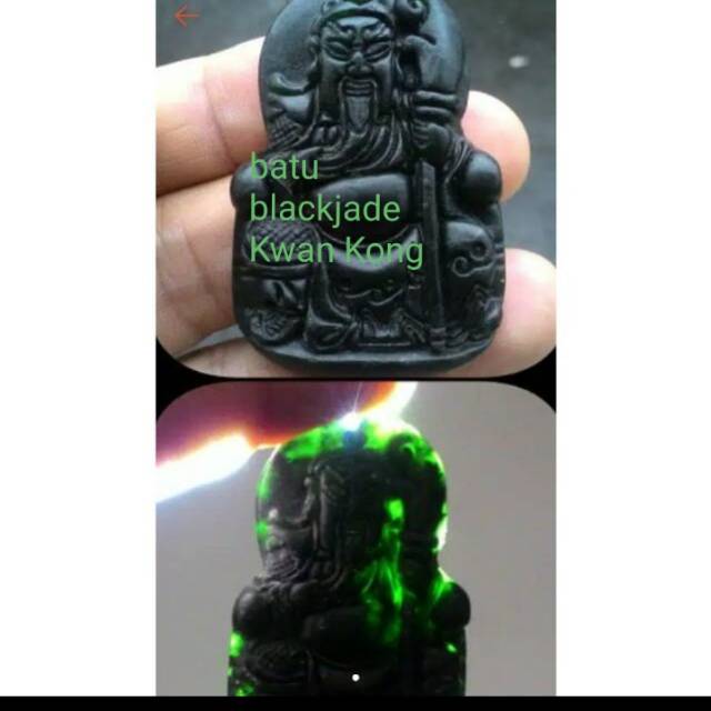 Liontin batu blacjade kwan kong