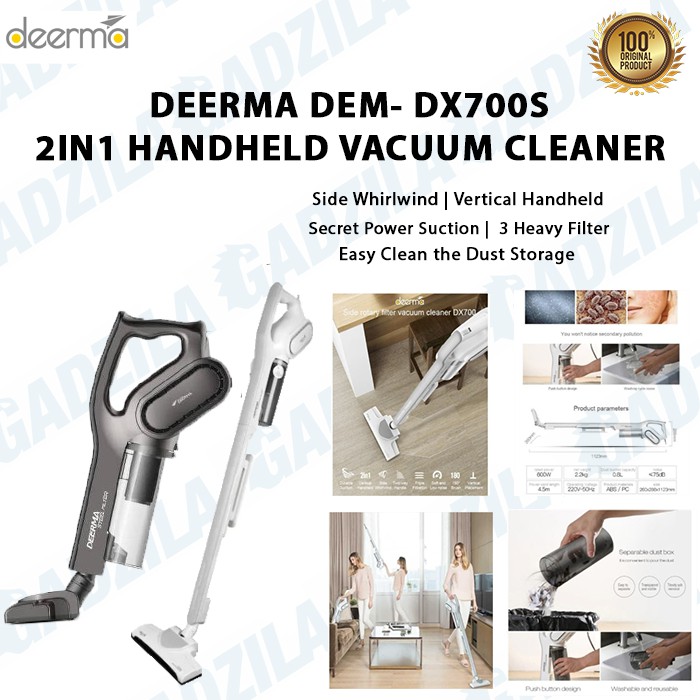 Deerma Dx700 2 In 1 Handheld Vacuum Cleaner Penyedot Debu With 1l Dust Box Noise Triple Filter Shopee Indonesia