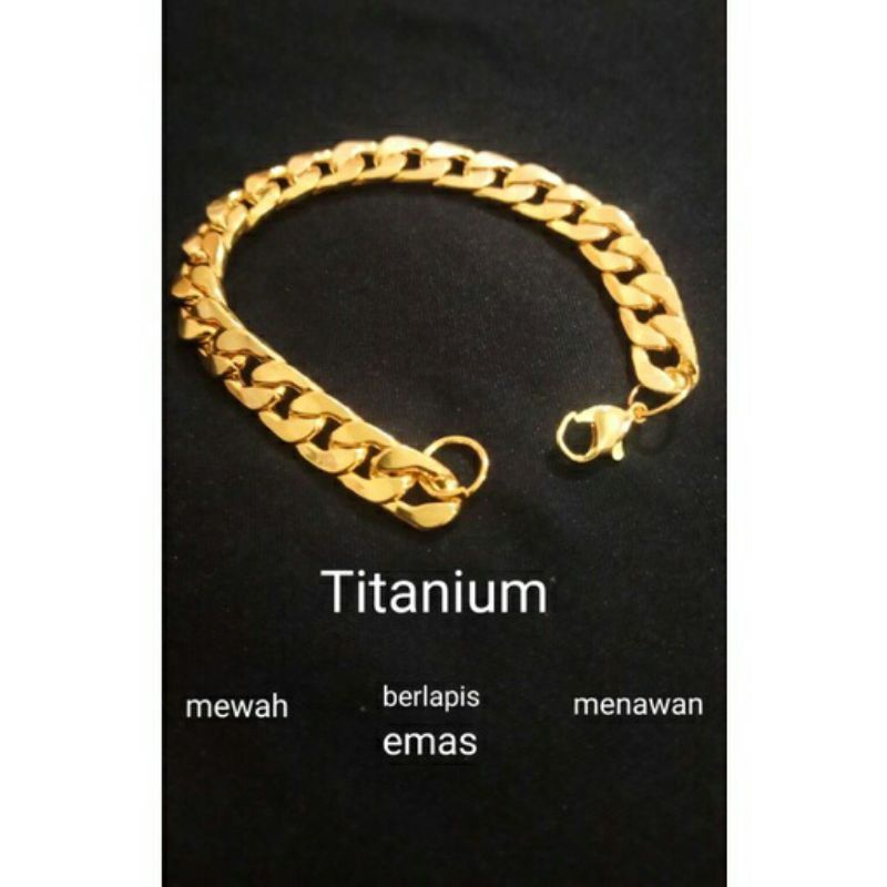 gelang rantai titanium emas HWT unisex