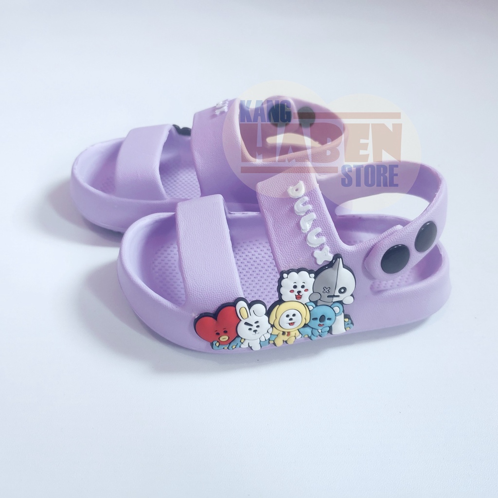 Habenkids Sandal Anak Karakter BT21 Ringan dan Lucu Sendal Bayi Cewek 391E 20-25