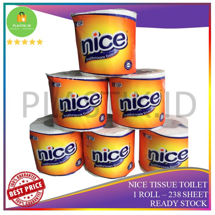 Jual TISSUE TOILET NICE BATHROOM 238 SHEET TISSU ROLL WC TISU GULUNG WARTEG | Shopee Indonesia