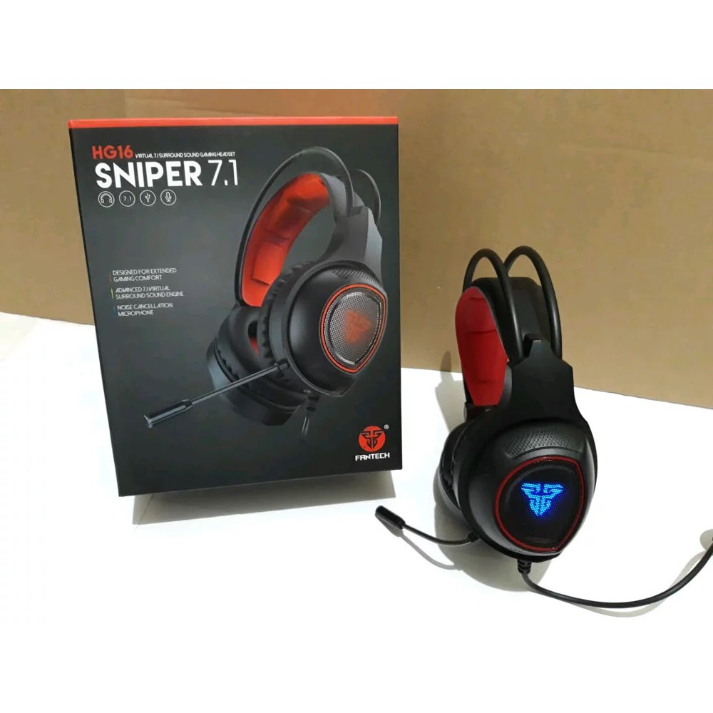 HEADSET GAMING FANTECH HG16 SNIPER 7.1 RGB