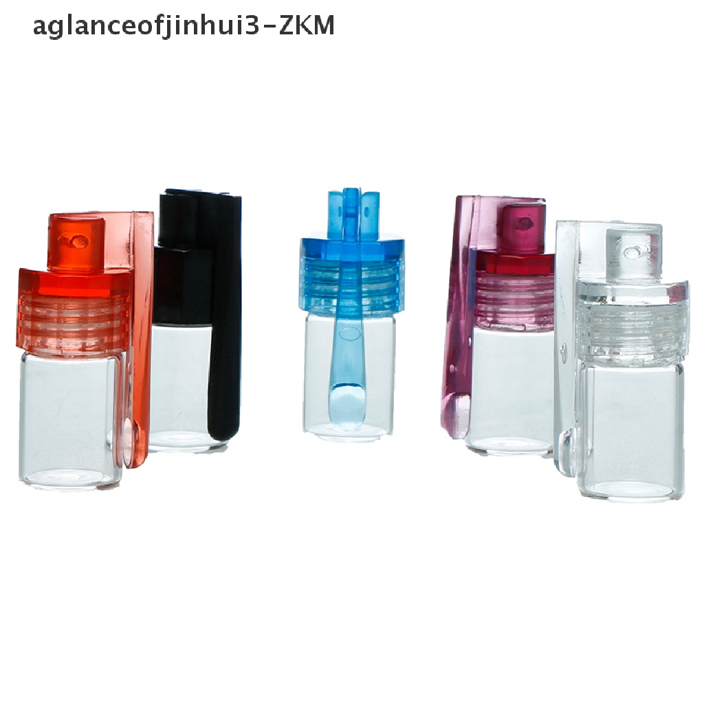 [AGID] Glass Round Bottle Waterproof Pill Case Sealed Container Mini Snuff Bottles [zkm]