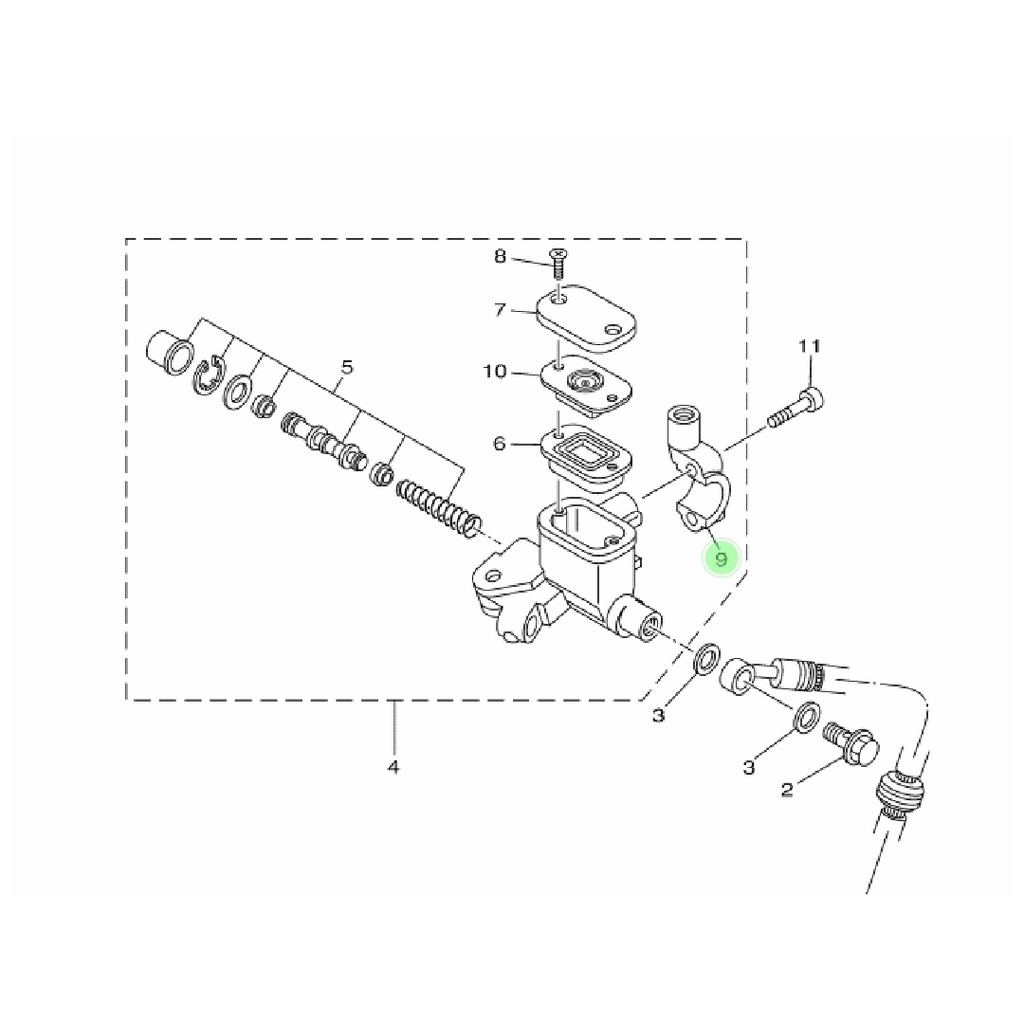 BRACKET MASTER REM DUDUKAN SPION KANAN SILVER FINO FI 115 125 GRANDE ORIGINAL YGP 1YC-F5867-00