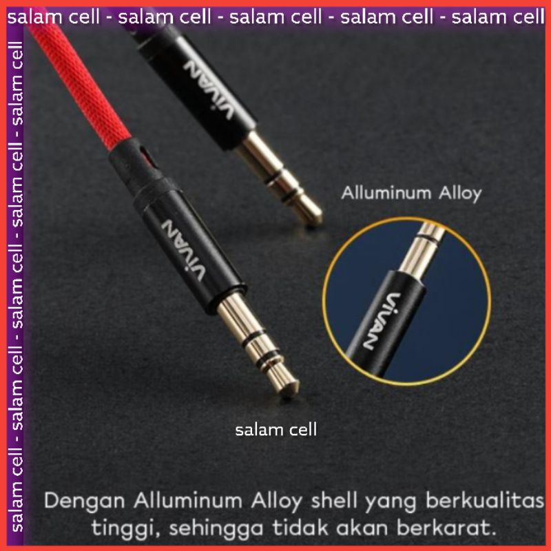 Kabel Audio AUX 3.5mm 100cm VIVAN AUX01 Garansi Resmi 1 Tahun