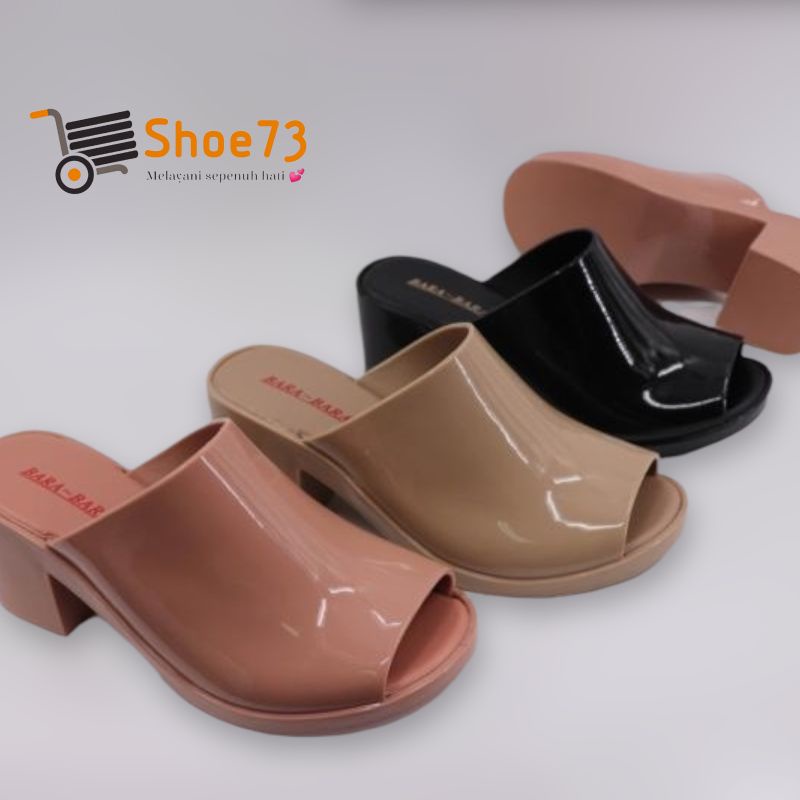 BARA BARA 918 - KHT ORIGINAL, Sandal heels / wedges selop wanita jelly, Sendal kokop cewek impor