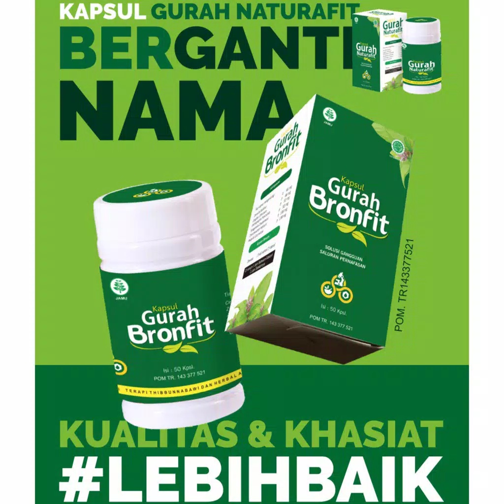 Obat Batuk Gurah Bronfit Original Obat Sesak Nafas Obat Batuk Berdahak isi 50 Kapsul Obat Herbal