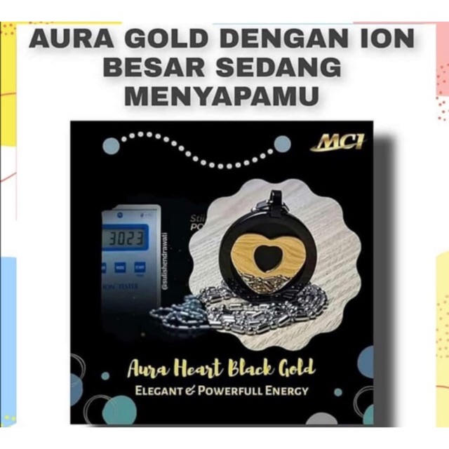 NEW EDITION / Kalung Pendant Heart Aura Black Edition/kalung kesehatan/Kalung Pendant /MCI/ORIGINAL