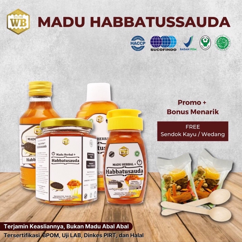 

Madu Habbatusauda / Madu Herbal - Garansi Murni & Asli 100%-Wild Bee-kemasan Try Kit