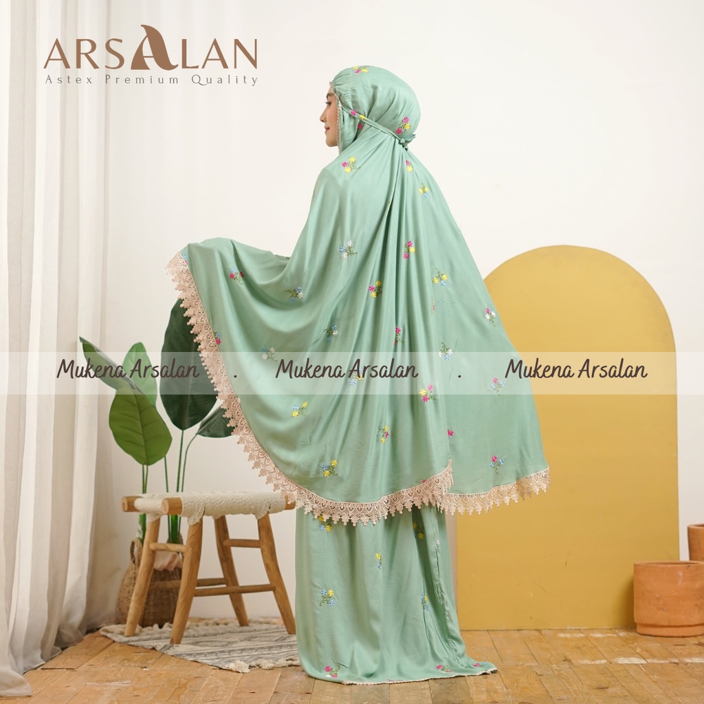 Mukena Couple Yasmin Bordir Melati Rayon Premium Dewasa anak Tanggung | Mukena Arsalan