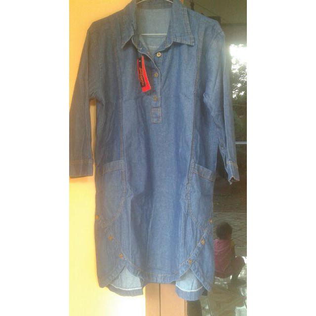 blouse wanita Gebby Helby Gita jeans wash premium original