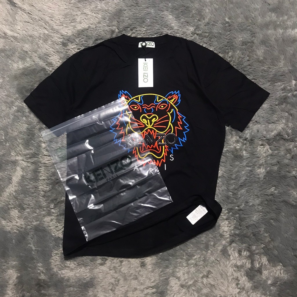 KAOS TSHIRT KENZO EMBROIDERED TIGER NEON II HIGH MIRROR PREMIUM QUALITY