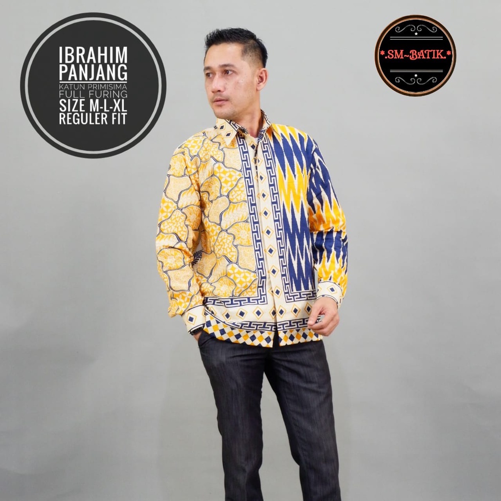 IBRAHIM SM BATIKSOLOAMANAH KEMEJA BAJU BATIK PRIA SOLO LENGAN PANJANG PENDEK LAPIS FURING ATASAN BATIK PREMIUM MODERN KATUN HALUS PEKSI KUNING NARAYA IJO PEKSI WIBOWO LESMANA HITAM PARANG TRUNTUM COKLAT PANJI LESMONO ADIWANGSA GOLD PERMANA MERAH ASWANGGA