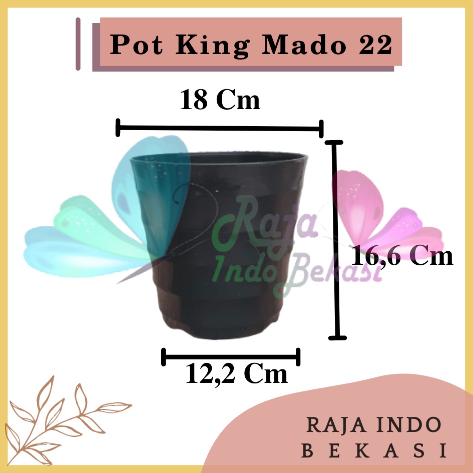 Pot King Mado 22 Hitam Da 18 Cm By Garden Of Love Pot Plastik Lucu  Murah  Mirip Pot Tawon 18 21 Putih