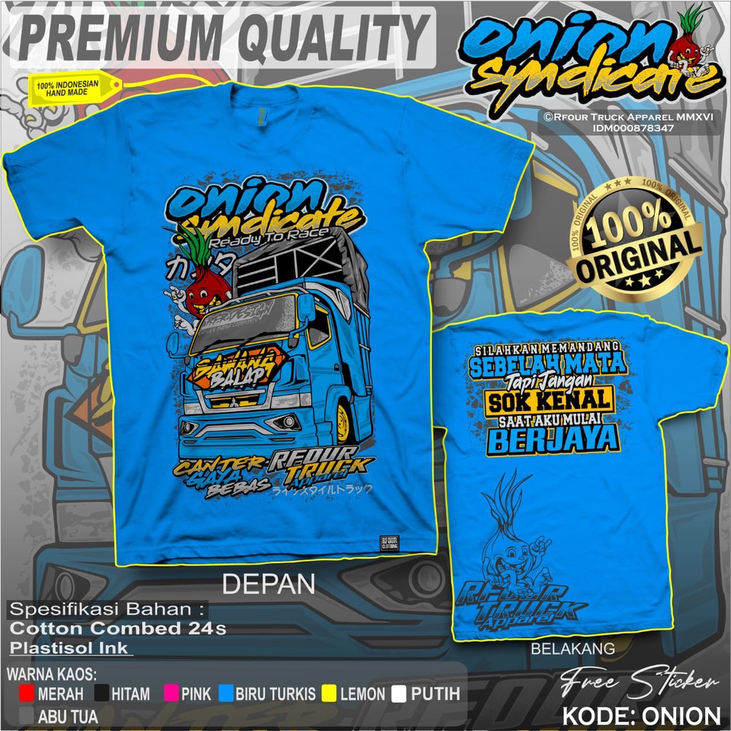PROMO/OBRAL KILAT/BAJU TRUK OLENG KAOS TRUK MUATAN BAWANG KAOS TRUCK BAWANG BALAP KAOS TRUK PREMIUM DISTRO ORIGINAL RFOUR SABLON PLASTISOL COTTON COMBED 24s KAOS TRUCK MANIA TRUCK BAWANG RACING VIRAL KAOS TRUCK MUAT BAWANG SYINDICATE