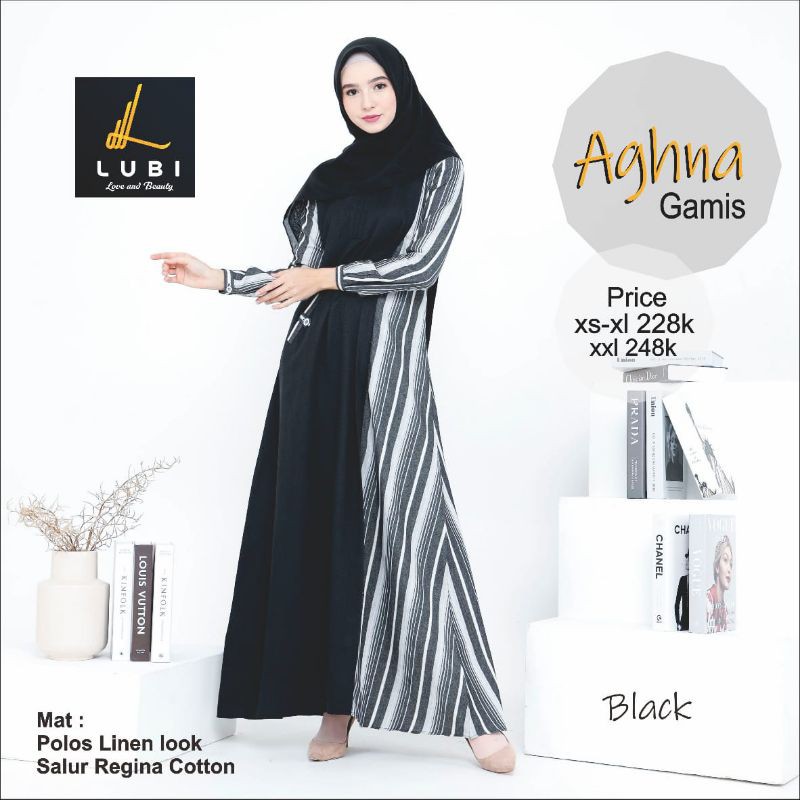 Lubi Gamis Aghna - Black XS