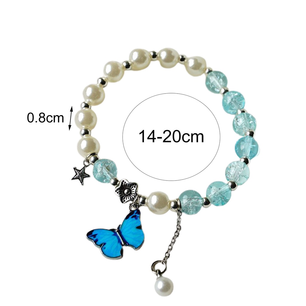 Hu Hu Hu Hu Hu Alat Bantu Pasang Kacamata♡ Gelang Tangan Manik-Manik Butterfly Tahan Lama Untuk Wanita