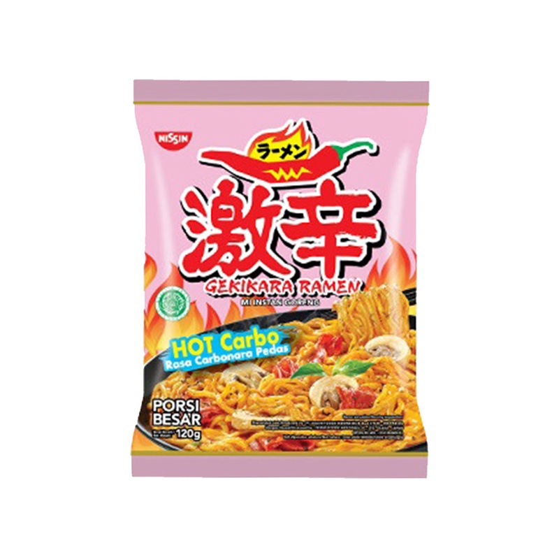nissin mie goreng gekikara ramen hot carbo 120 gram