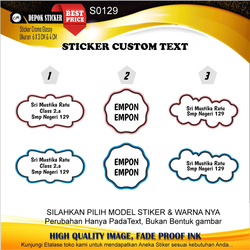 

Stiker CUSTOM NAMA