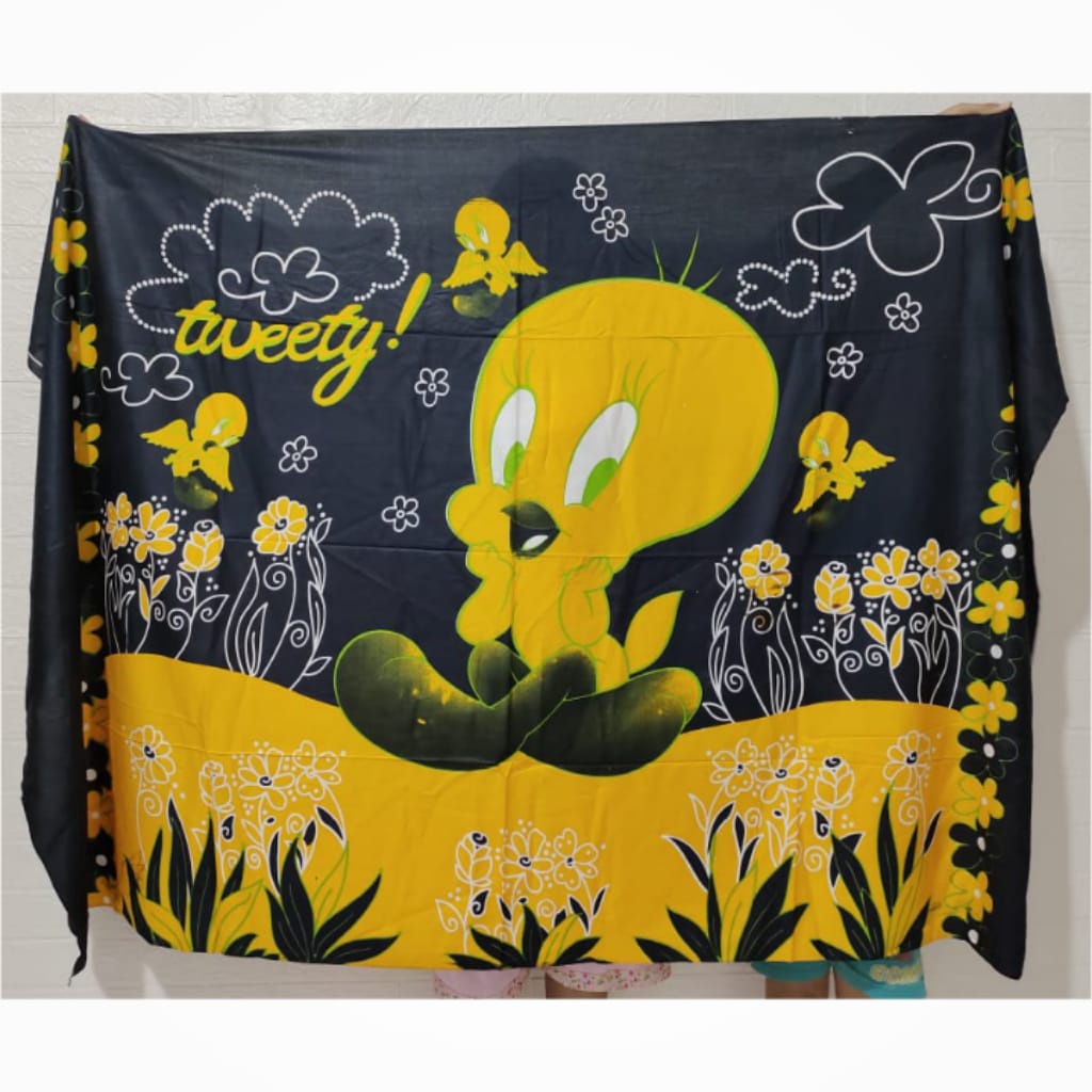 KAIN PANTAI MOTIF TWEETY UKURAN 195X120 CM/KAIN BALI/SELIMUT BUAT SANTAI BAHAN KATUN RAYON