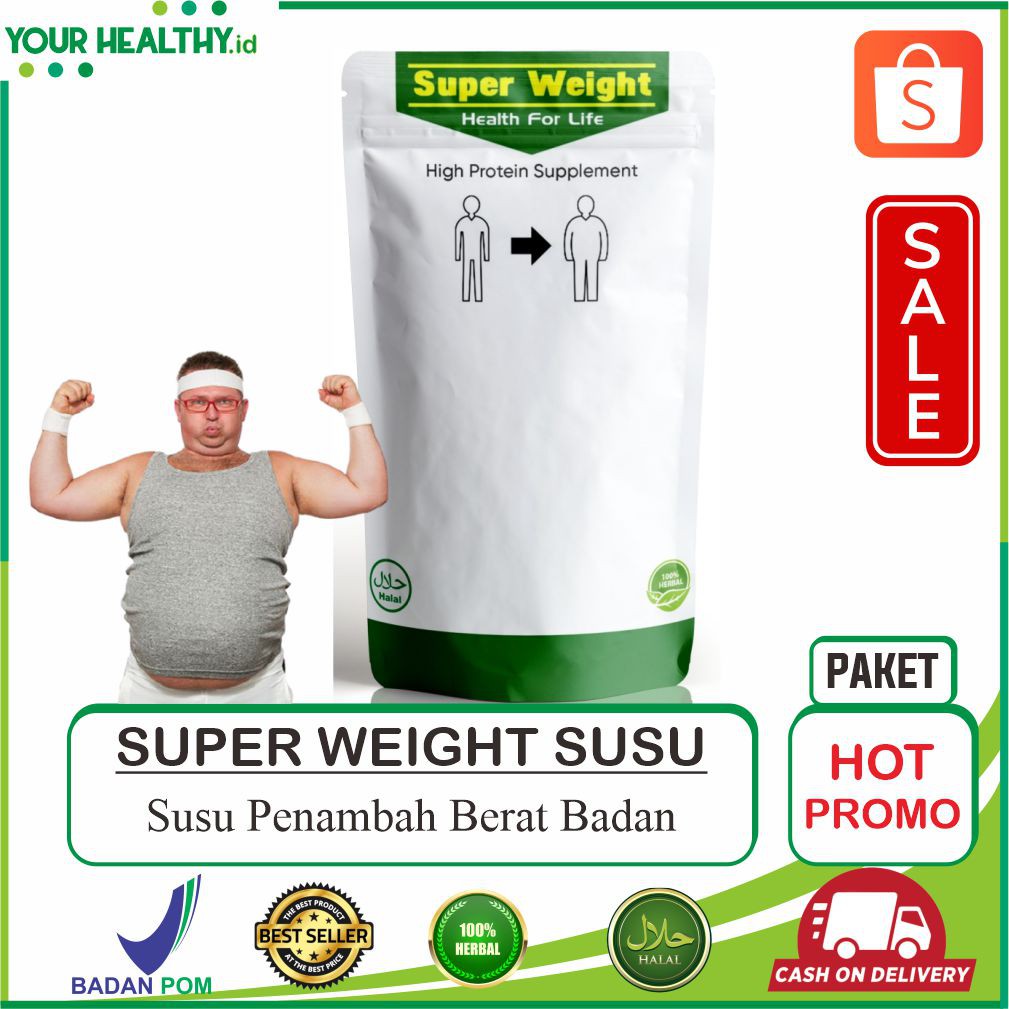 

SUPER WEIGHT SUSU - Susu Penambah Berat Badan/Suplemen Protein/Herbal/Zinc/Susu Bubuk/BPOM