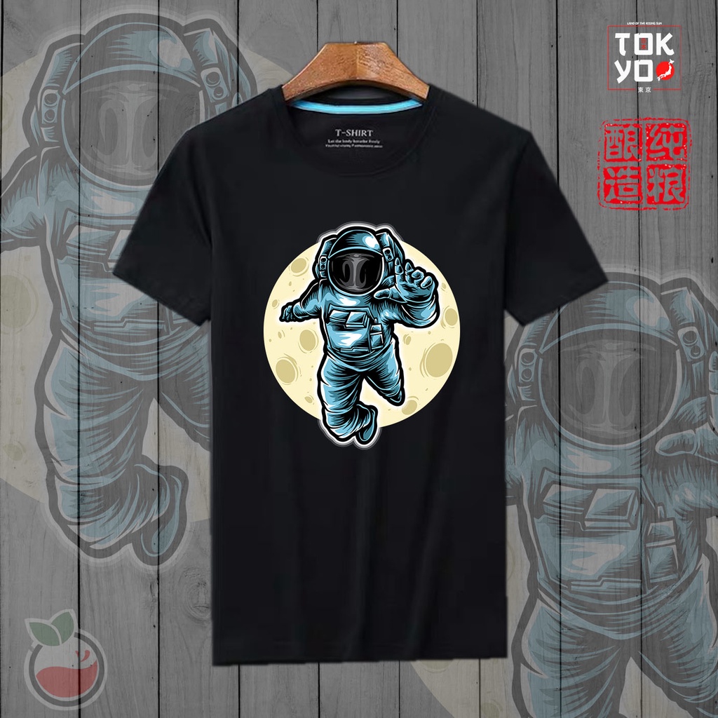 Lilipop Kaos Tshirt  Pria Wanita Astronot Baju Distro Basic Lengan Pendek Cowok Kasual