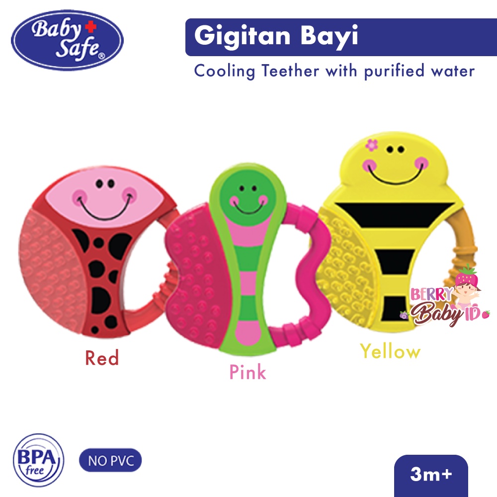 Baby Safe Easy Grip Cooling Teether Purified Water TT002 Gigitan Bayi Karakter Hewan Lucu BBS062 Berry Mart