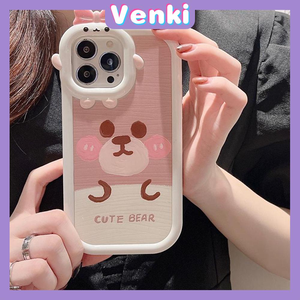 iPhone Case Silicone Soft Case Clear Case Airbag Shockproof Protection Camera Shiny Feel Bear Cartoon Cute Compatible For iPhone 11 Pro Max 13 Pro Max 12 Pro Max 7Plus xr XS Max