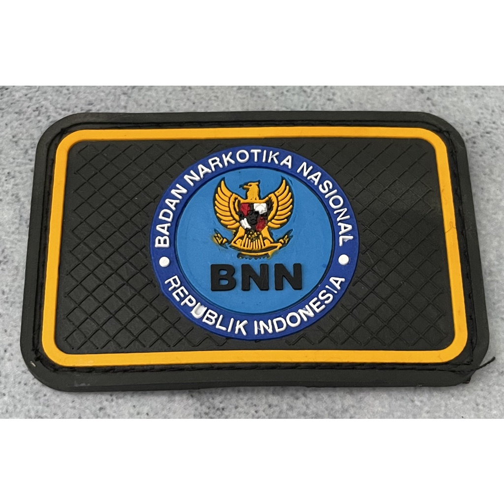 Patch BNN (Kotak Hitam)- Patch Velcro BNN- Prepetan BNN - Velcro Karet - Hitam