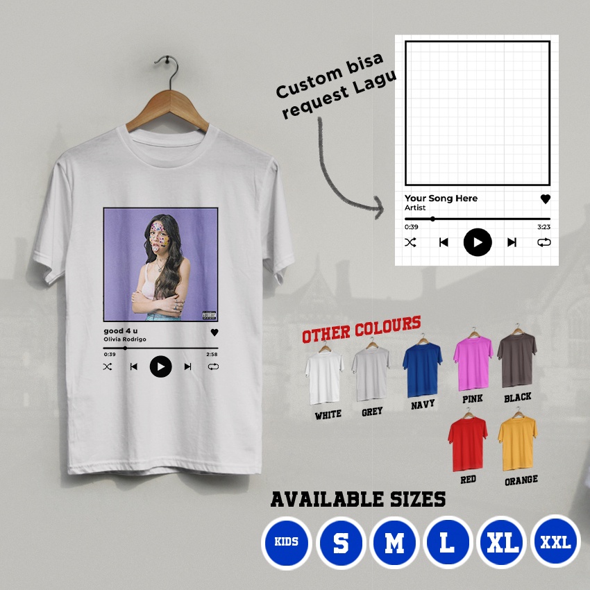 K/777 Kaos Custom Song Playlist Spotify Playlist T-Shirt Anak Dewasa
