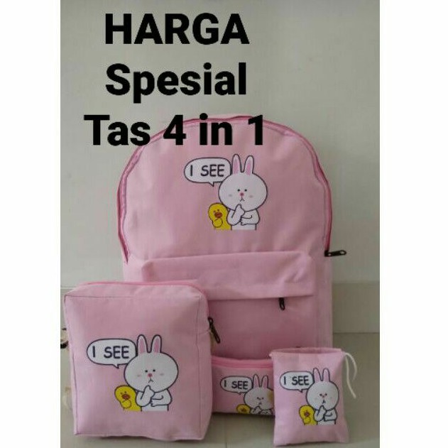 Tas Ransel anak perempuan / Perlengkapan sekolah / ransel pink / ransel kelinci / Tas Lengkap